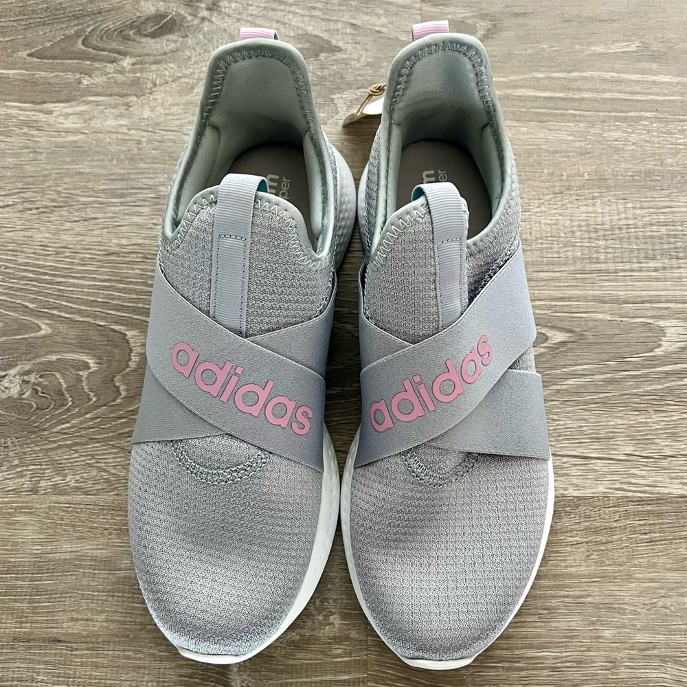 ADIDAS NWT Women’s 9.5 Gray Purple Puremotion Adapt Cloud Foam Running Shoes